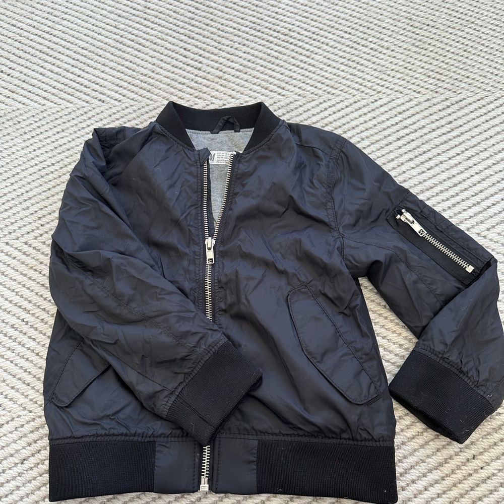 H&M Black Nylon Bomber Jacket Sixe 3-4